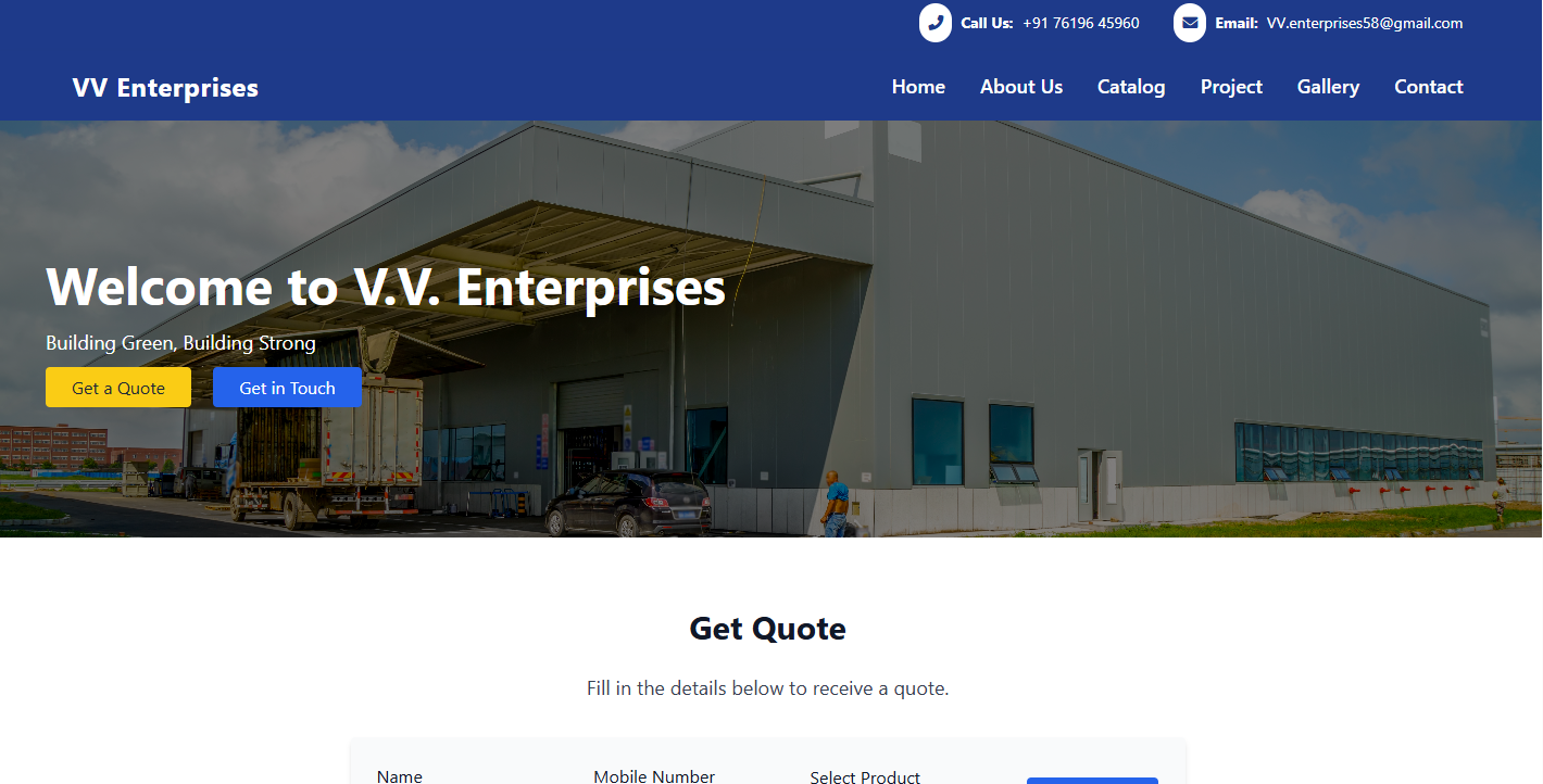 Website for VV Prefab